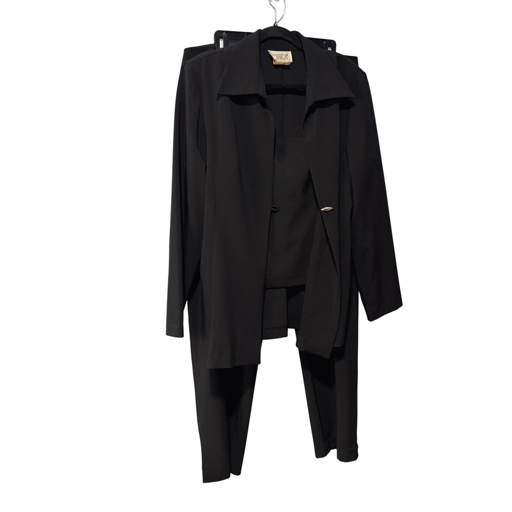 Vintage Jessica Womens 3 Piece Suit Black Blazer Cami Pants‎ Size 18 in Canada